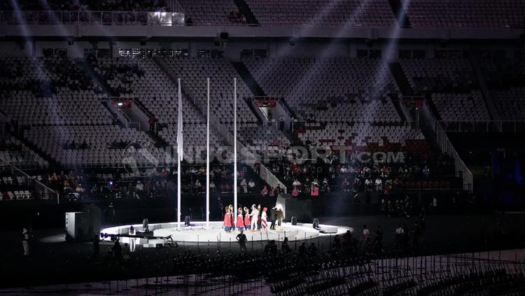 Persiapan pembukaanAsian Para Games 2018.
