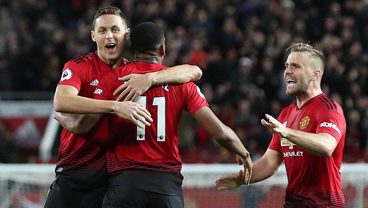 Selebrasi para pemain Man United. Copyright: INDOSPORT