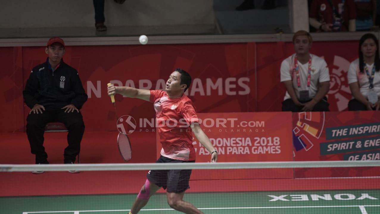 Final beregu bulutangkis Indonesia vs Malaysia Asian Para Games 2018.