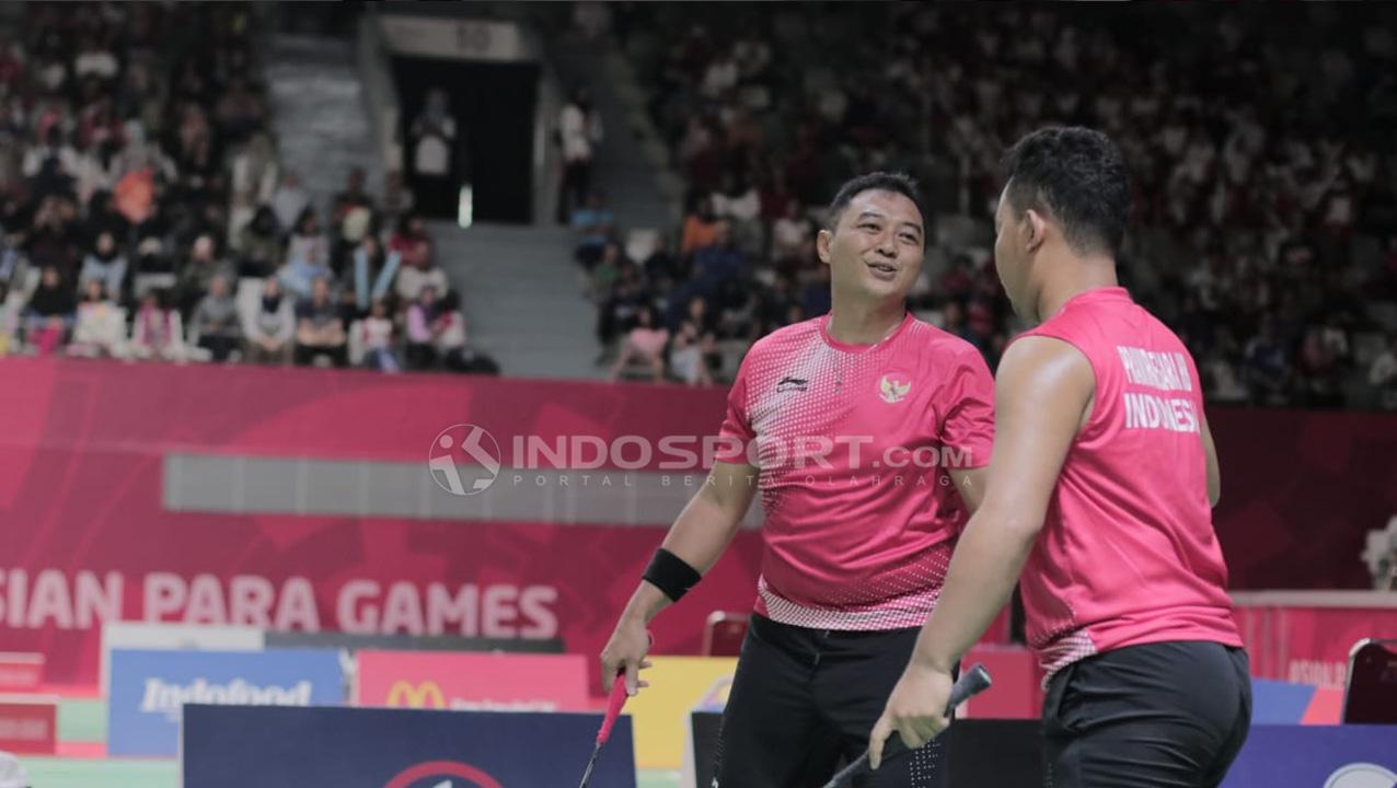 Final beregu bulutangkis Indonesia vs Malaysia Asian Para Games 2018. Copyright: Roihan Susilo Utomo/Indosport.com