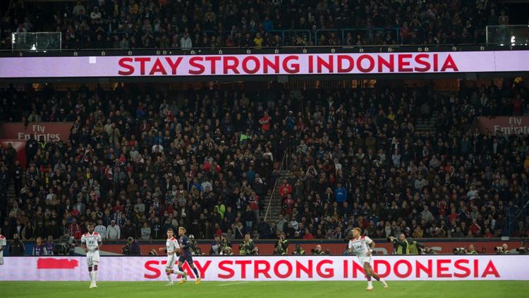 PSG memberikan dukungan kepada Indonesia yang tengah dilanda musibah di beberapa daerah. Copyright: Twitter.com/psgindonesia