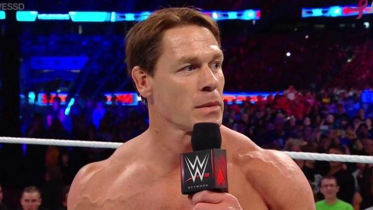 John Cena setelah berlaga di WWE Super Show-Down.