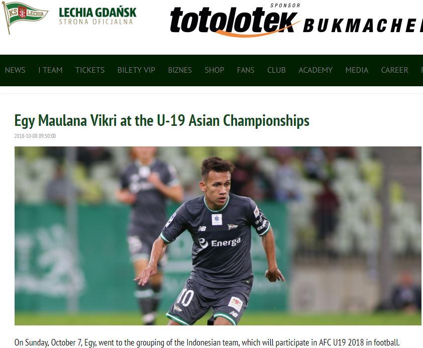 Egy Maulana Vikri diizinkan Lechia Gdansk membela Timnas Indonesia U-19. Copyright: lechia.pl