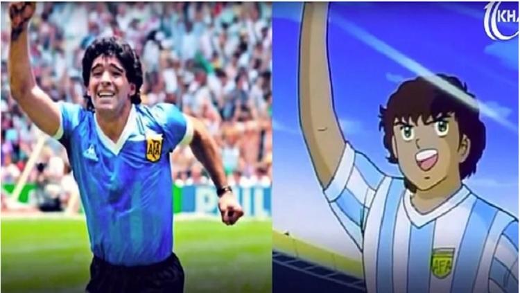 Diego Maradona dan Juan Diaz.