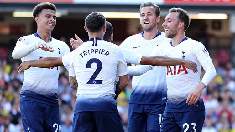 Selebrasi para pemain Tottenham Hotspur. Copyright: INDOSPORT