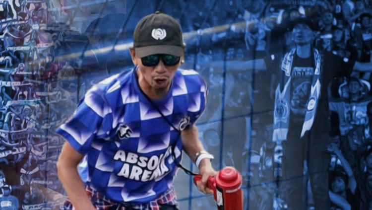 Yuli Sumpil, dirigen Aremania meminta agar suporter Arema tidak melakukan sweeping kendaraan berplat L.