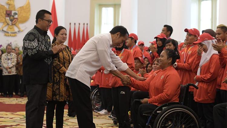 Momen penghargaan atlet Asian Para Games 2018 Copyright: Kemenpora