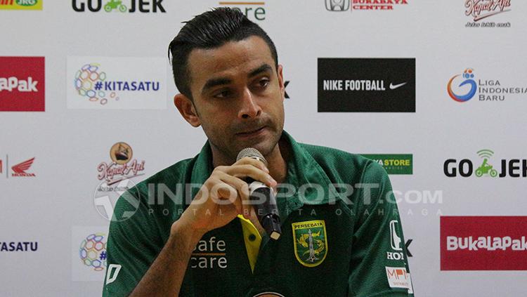 Otavio Dutra saat konfrensi pers usai laga Persebaya Surabaya vs Borneo FC.