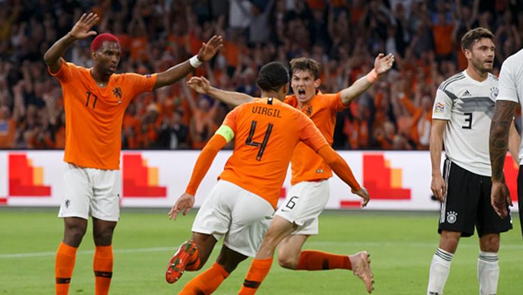 Belanda vs Jerman dalam laga UEFA Nations League. Copyright: Getty Images