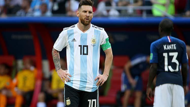 Lionel Messi, pemain megabintang Timnas Argentina. Copyright: INDOSPORT