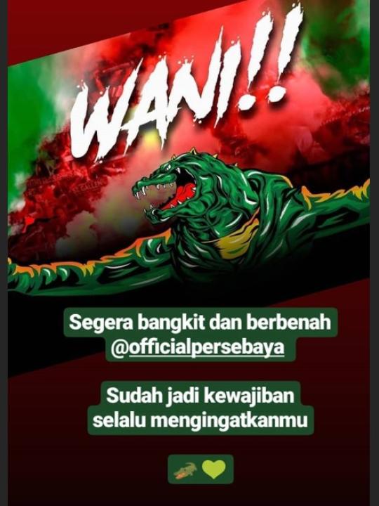 Pentolan Bonek Andie Peci mengingatkan Persebaya Surabaya untuk bangkit ketika berlaga di Liga 1 2018. Copyright: Instagram/@andiepeci