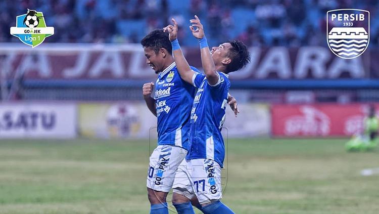 Aksi selebrasi pemain Persib Bandung. Copyright: Persib Bandung