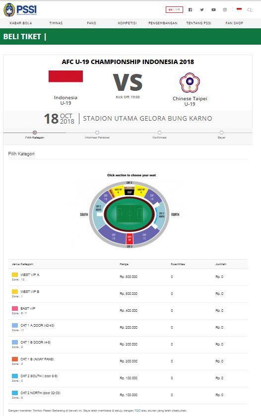 Harga Tiket Timnas Indonesia U-19 vs Taiwan Copyright: PSSI