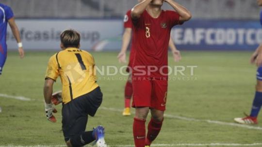 Witan Sulaiman kecewa gagal mencetak gol ke gawang Chinese Taipei