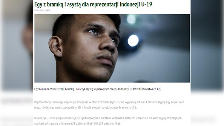 Lechia Gdansk menyoroti kinerja Egy Maulana Vikri bersama Timnas Indonesia U-19 di Piala Asia U-19 2018 Copyright: INDOSPORT