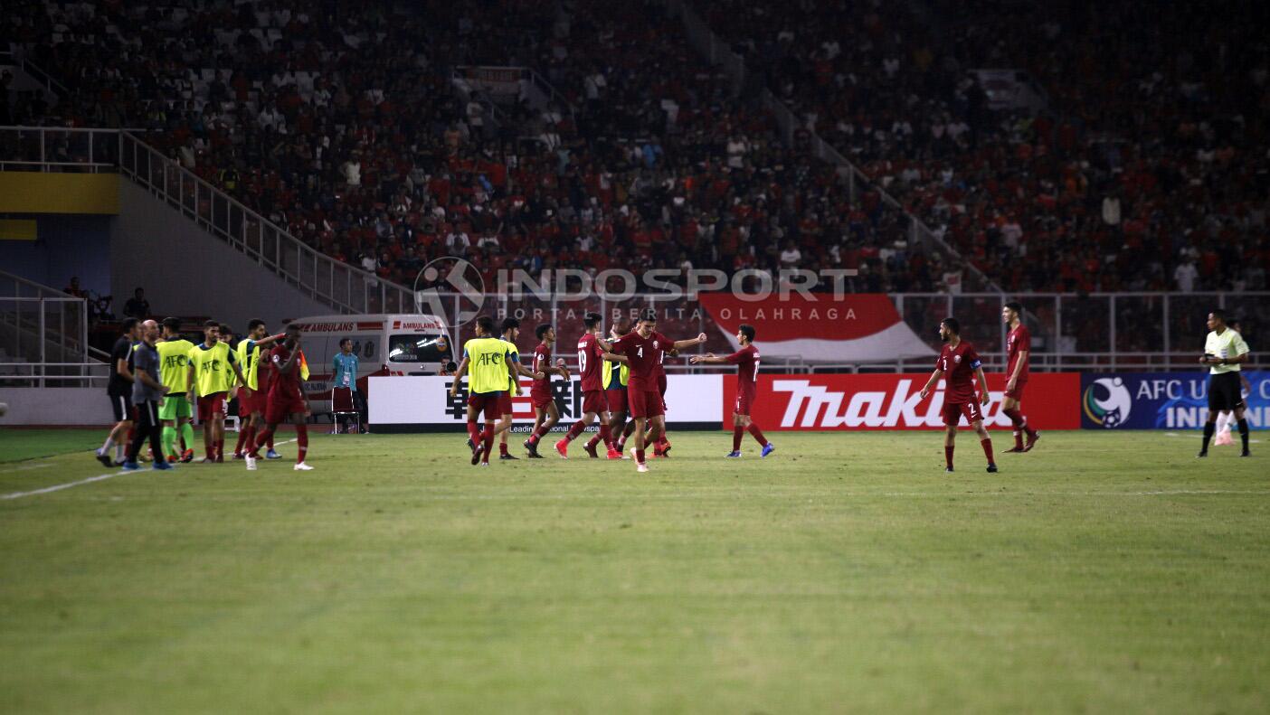Qatar U-19 vs Indonesia U-19 di Piala Asia U-19 2018.