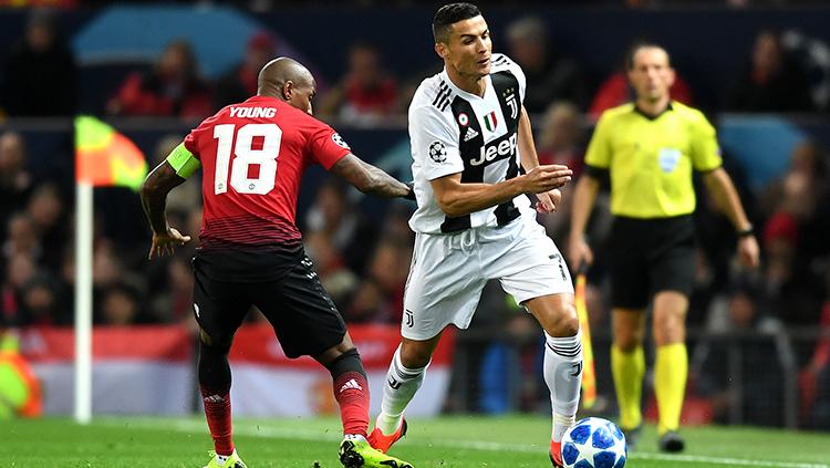 Aksi Cristiano Ronaldo saat laga Man United melawan Juventus. Copyright: Michael Regan/Getty Images