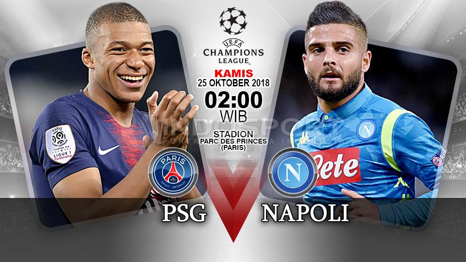 Pertandingan Paris Saint-Germain vs Napoli. Copyright: Indosport.com