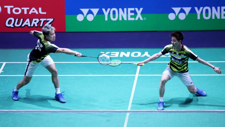 Kevin Sanjaya/Marcus Gideon di French Open 2018.