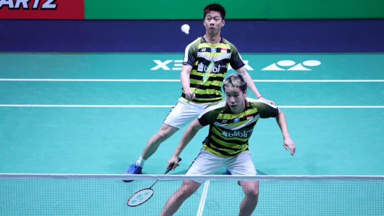 Kevin Sanjaya/Marcus Gideon di French Open 2018.