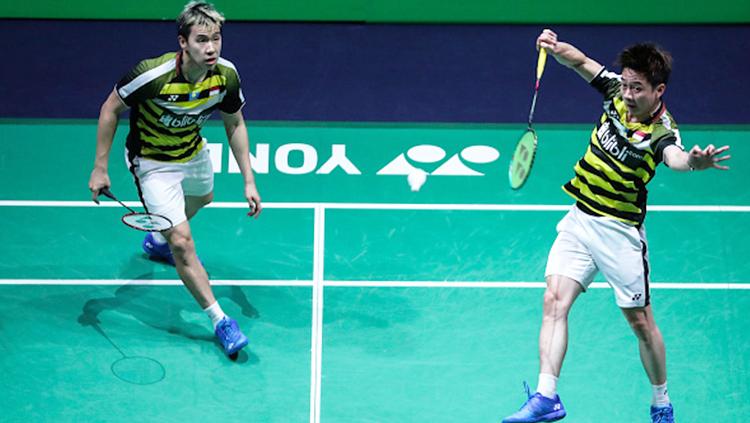 Kevin Sanjaya/Marcus Gideon saat tampil di French Open 2018.