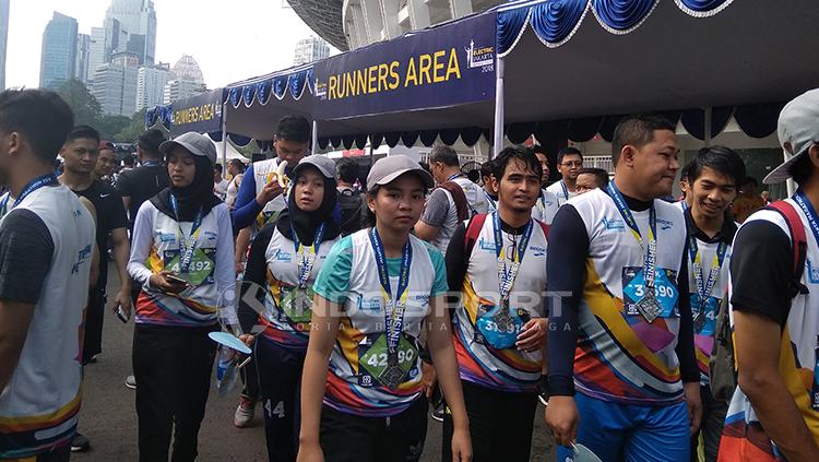 Acara tahunan Jakarta Marathon kembali digelar di kawasan Stadion Utama Gelora Bung Karno, Minggu (28/10/18). Sebanyak 12.000 peserta dari berbagai daerah di Indonesia. Copyright: Martin Gibsian/INDOSPORT