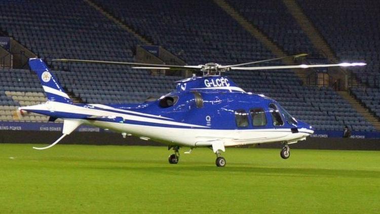 Helikopter milik bos Leicester City, Vichai Srivaddhanaprabha.