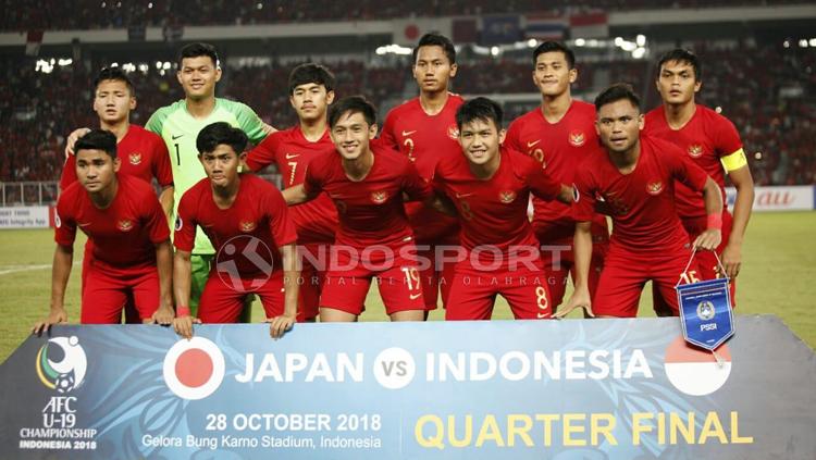 Skuat Garuda Nusantara melawan Jepang di Piala Asia U-19 2018 Copyright: Herry Ibrahim/INDOSPORT