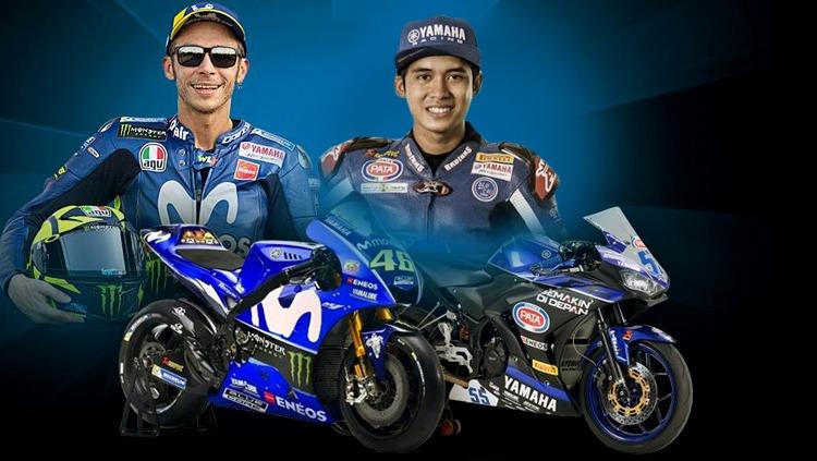 Valentino Rossi dan Galang Hendra. - INDOSPORT