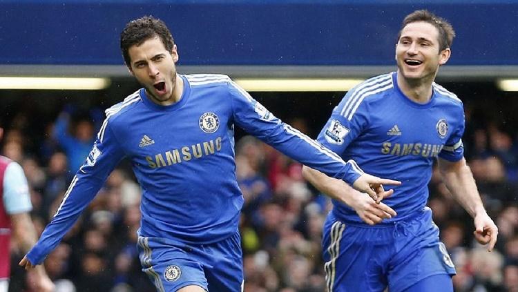 Eden Hazard (kiri) dan Frank Lampard (kanan) Copyright: ChelseaNews24