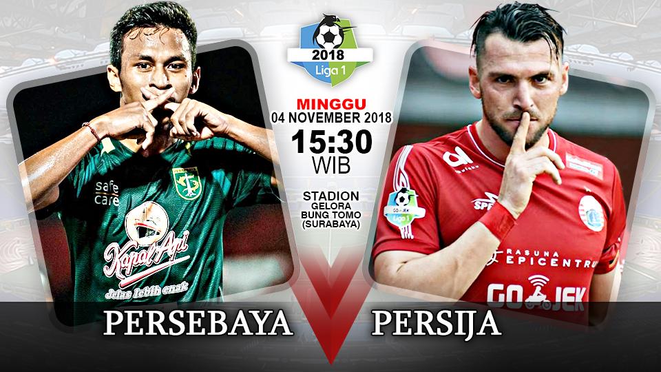 Pertandingan Persebaya Surabaya vs Persija Jakarta. Copyright: Indosport.com