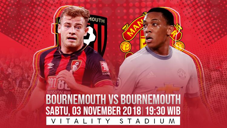 Indosport - Prediksi pertandingan Bournemouth vs Manchester United.