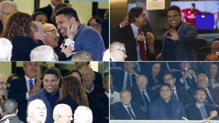 Mantan pemain Real Madrid sekaligus presiden Real Valladolid, Ronaldo Nazario menyaksikan laga Real Madrid vs Real Valladolid di Santiago Bernabeu Copyright: Marca