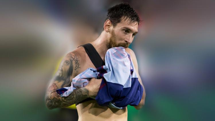 Pemain megabintang Barcelona, Lionel Messi.