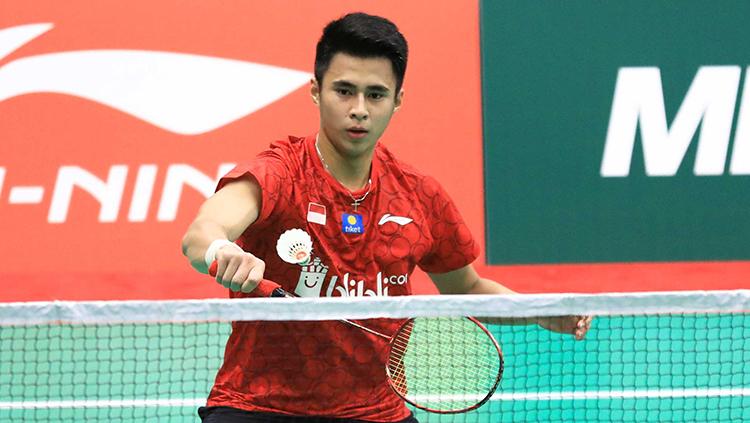 Taklukkan Kiran George, Ikhsan Leonardo berhasil membawa Indonesia berbalik unggul 2-1 vs India di Badminton Asia Team Championship (BATC) 2022. - INDOSPORT