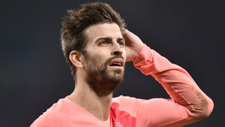 Gerard Pique dalam pertandingan Liga Champions Inter Milan vs Barcelona.