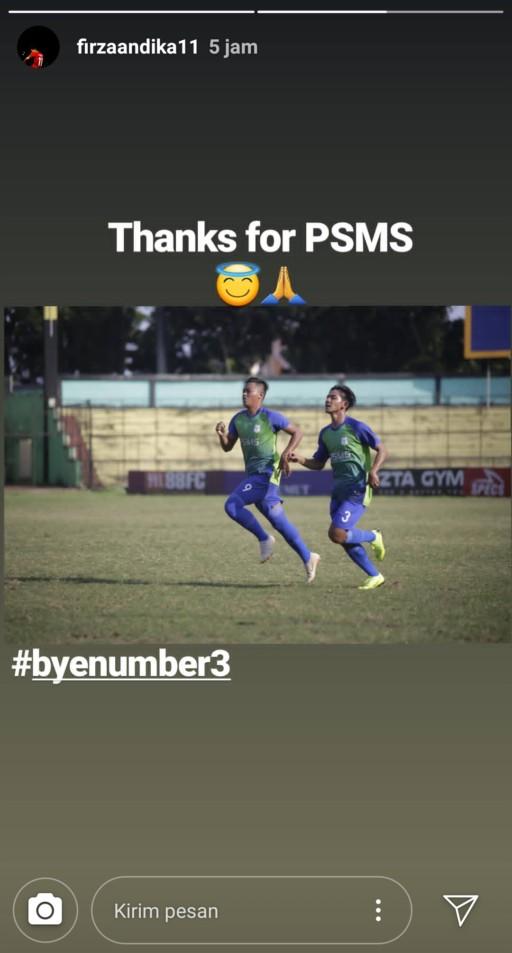 Firza Andika soal dirinya yang tidak perkuat PSMS Medan. Copyright: instagram.com/firzaandika11