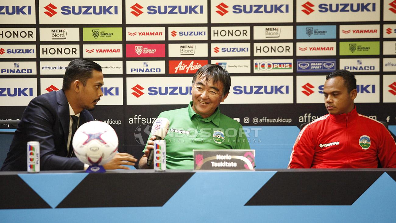Pelatih Timor Leste konfrensi pers jelang pertandingan antara Indonesia vs Timor Leste.