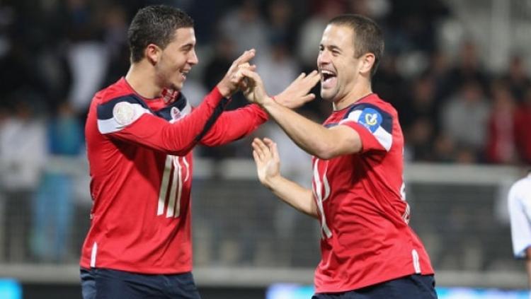 Hazard dan Joe Cole saat bermain di Lille Copyright: 101greatgoals.com