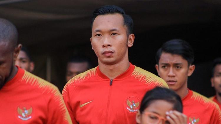 Awan Setho Raharjo saat akan memasuki stadion
