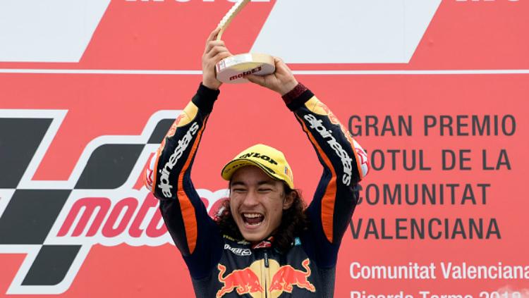 Pembalap Turki, Can Oncu yang memenangkan Moto3 Valencia 2018. - INDOSPORT