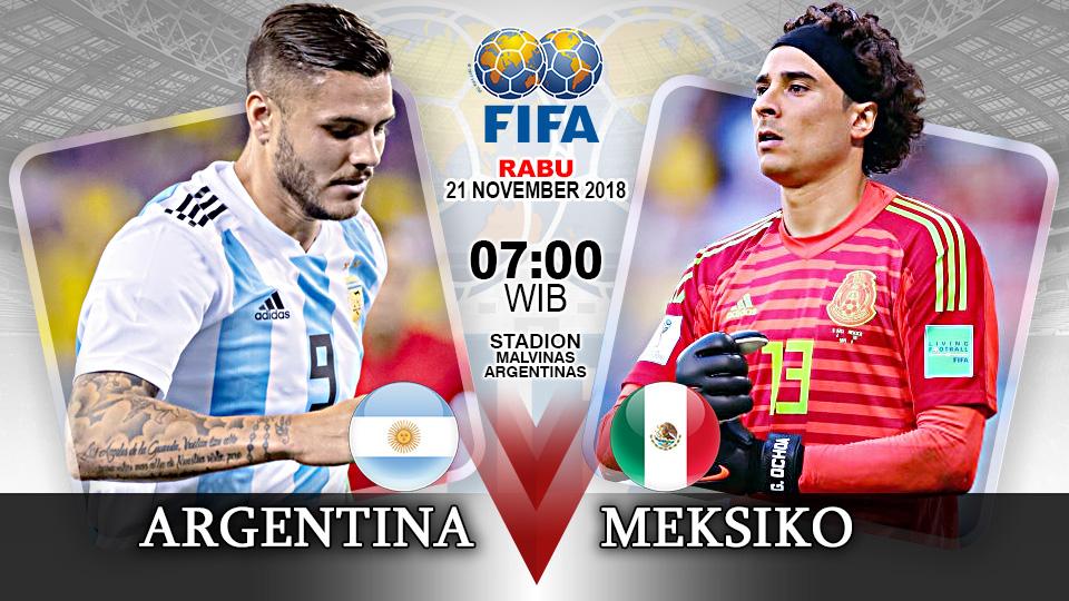 Pertandingan Argentina vs Meksiko.