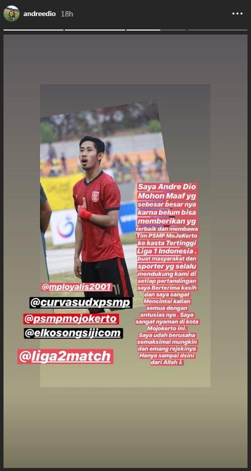 Curahan Hati PSMP Mojokerto Usai Laga Liga 2 Copyright: Instagram