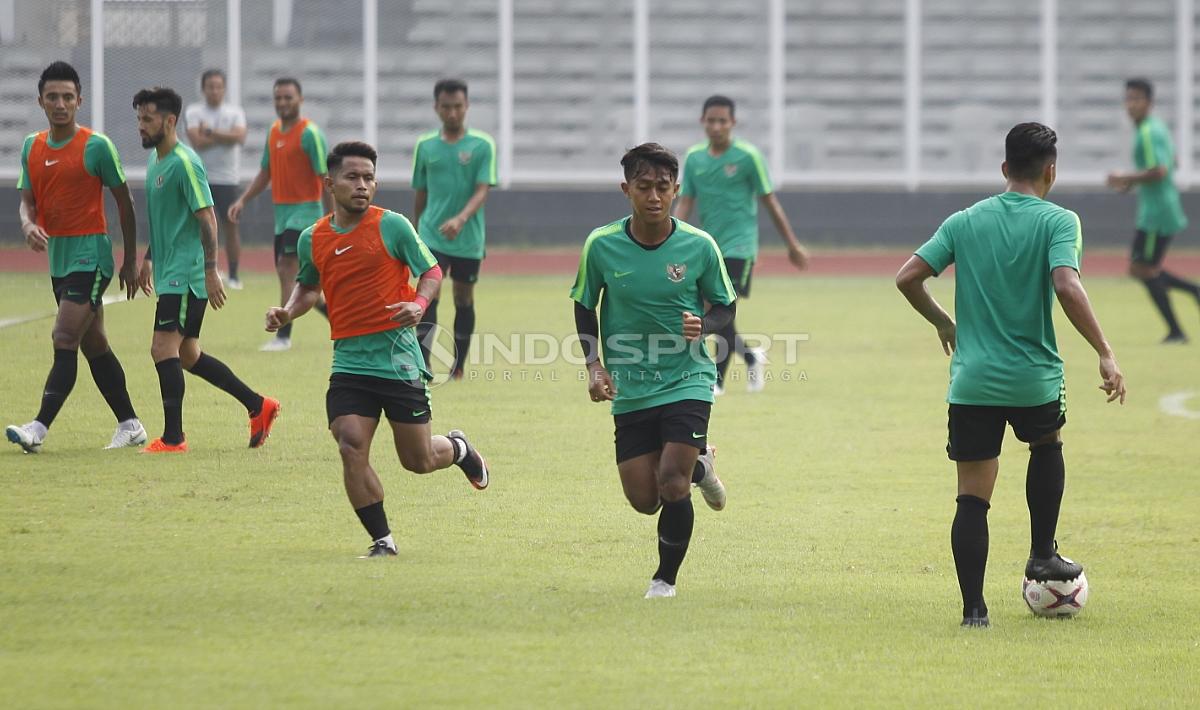 Latihan Timnas Indonesia jelang laga melawan Filipina di partai terakhir penyisihan Grup B Piala AFF 2018.