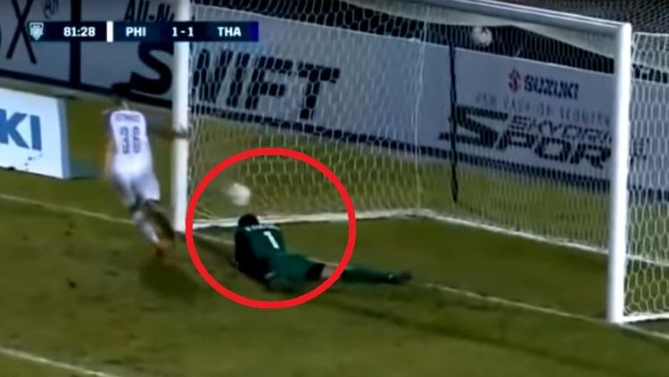 Foto gol Filipina saat menyamakan skor menjadi 1-1 vs Thailand.