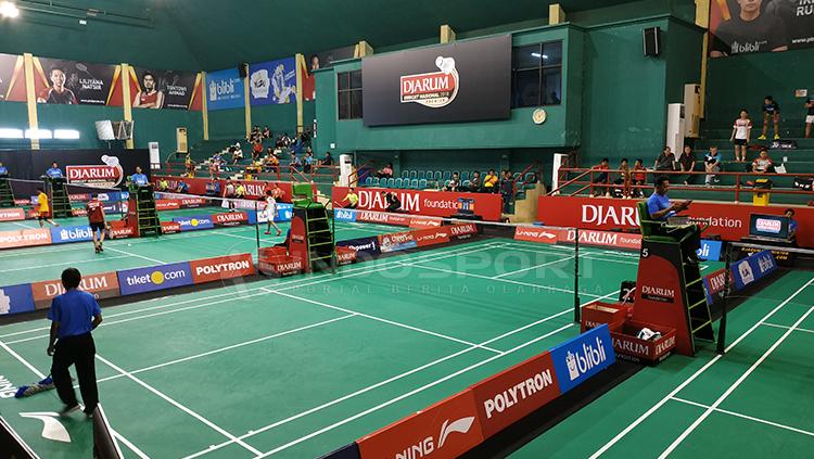 Suasana Pertandingan Djarum Sirkuit Nasional 2018 seri Surabaya di Gor Sudirman.