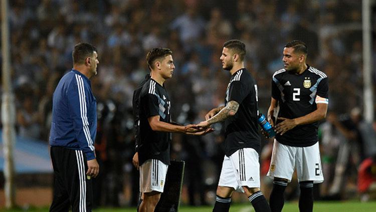 2 Penggawa Timnas Argentina, Paulo Dybala dan Mauro Icardi. Copyright: INDOSPORT