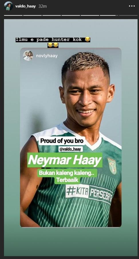 Osvaldo Haay bergaya ala Neymar dan disebut Neymar Haay. Copyright: Instagram.com/osvaldo_haay