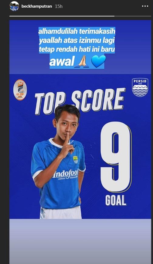 Beckham Putra, top skor Liga 1 U-19 2018. Copyright: Instagram.com/beckhamputra