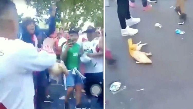 Fans River Plate menyiksa sebuah binatang